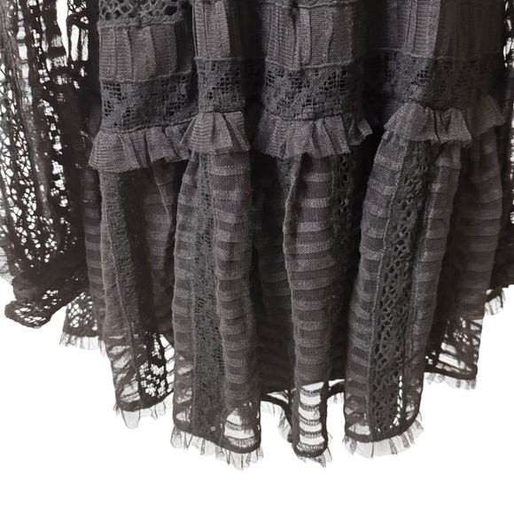Love Shack Fancy Alonsa Lace whimsygoth, boho, fairy festival black LG  Dress - Picture 3 of 10